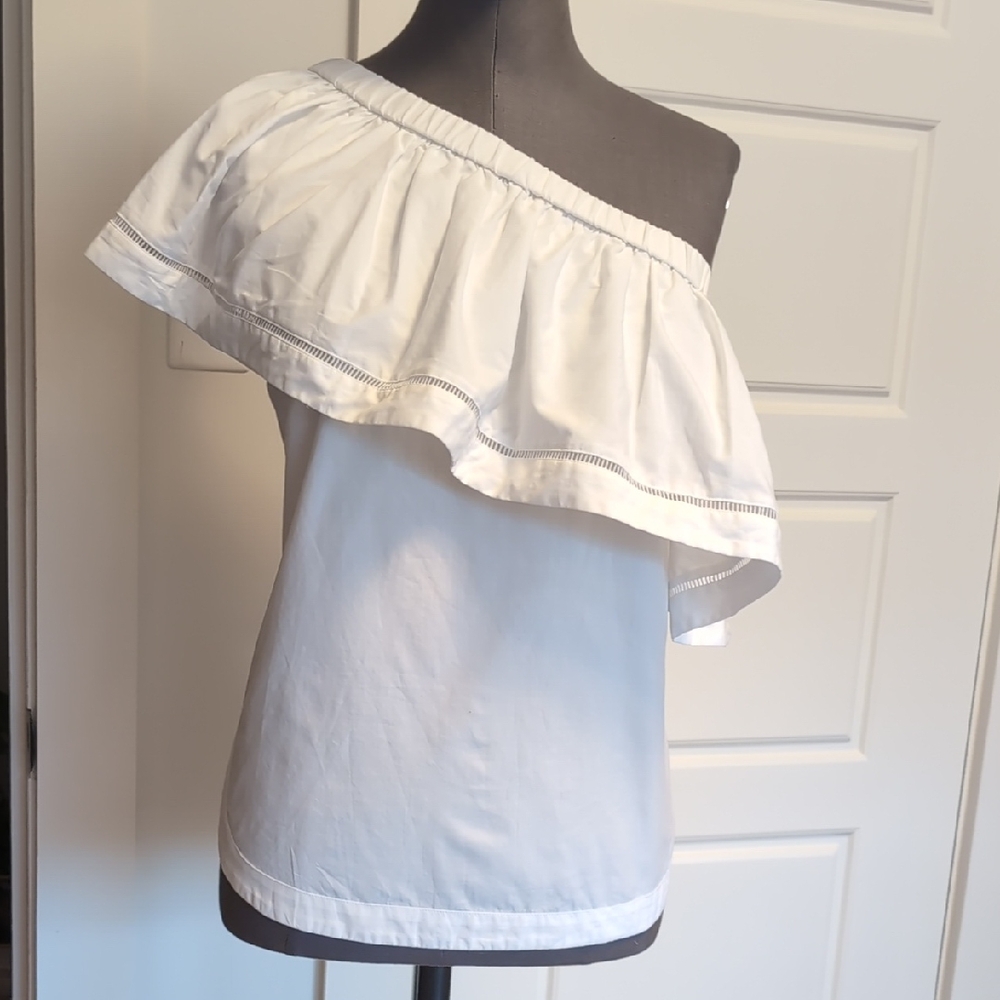 Ralph Lauren White One-Shoulder Blouse